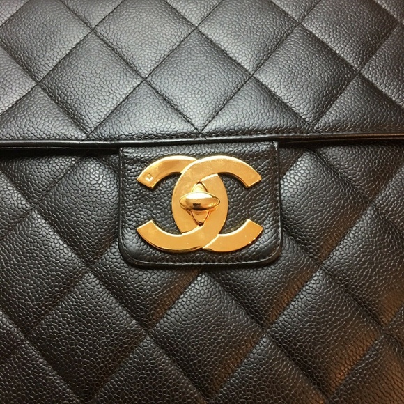 Vintage Chanel Black Caviar Briefcase Gold HW - Picture 2 of 8